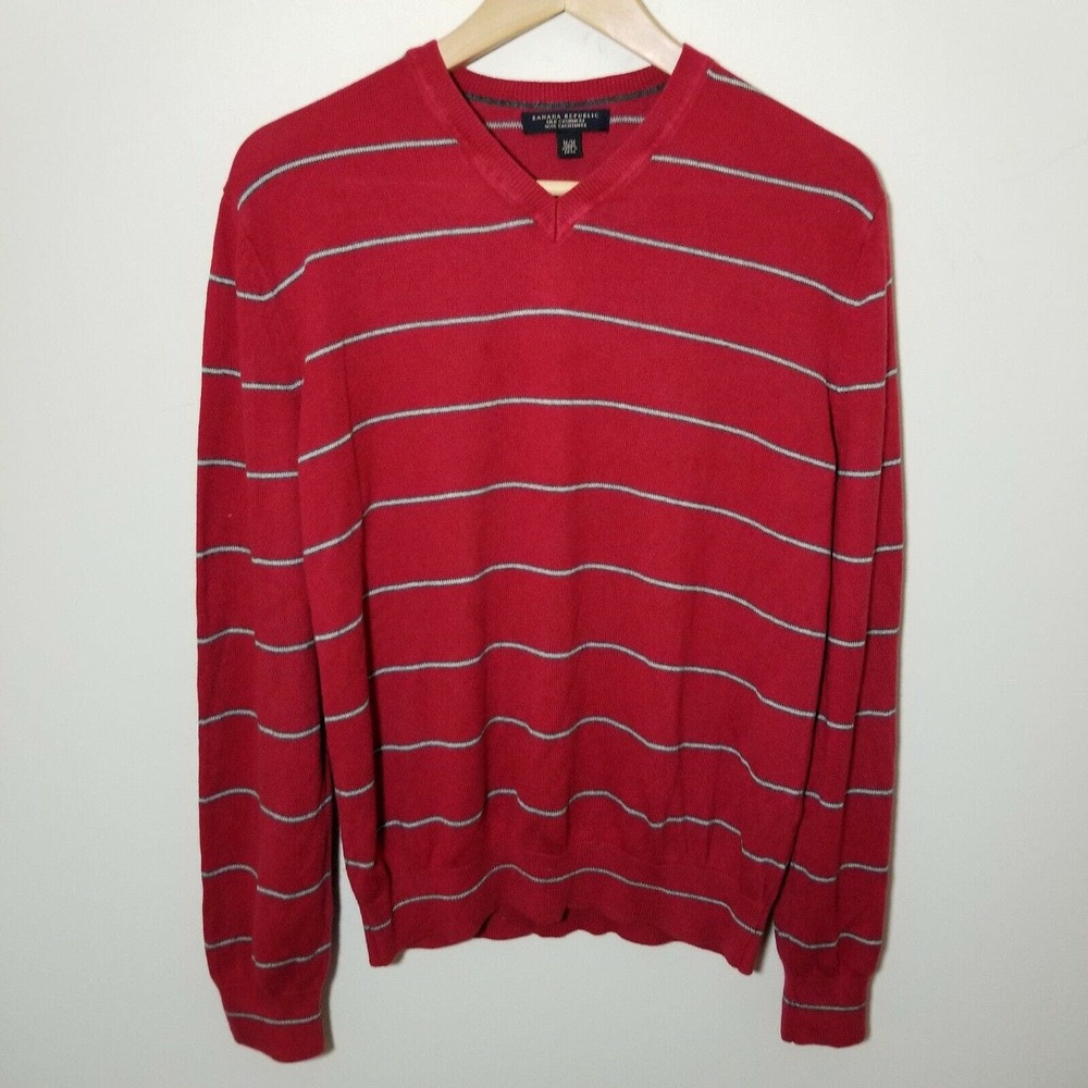 Banana Republic‎ Mens Silk Cashmere Lightweight Striped Sweater Medium